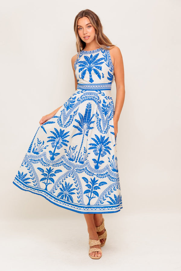 ocean-petals-woven-midi-dress Flying Tomato-Sophia's StyleDRESSES-1